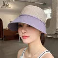 LouisWill Women Sun Cap Women's Beach Hat Sun Visor Hat Casual Knitted Sun Hats Portable Beach Cap Large Brim Cap Sun Protection Cap UV Protection Straw Hats for Summer Outdoor Travel. 