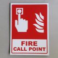 Fire and Safety symbol signing Fire Alarm call point board. 