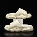 EVA Slippers Open Toe Sandals Home Bathing Women Men Bathroom Thick Platform Beige 39 to 40. 
