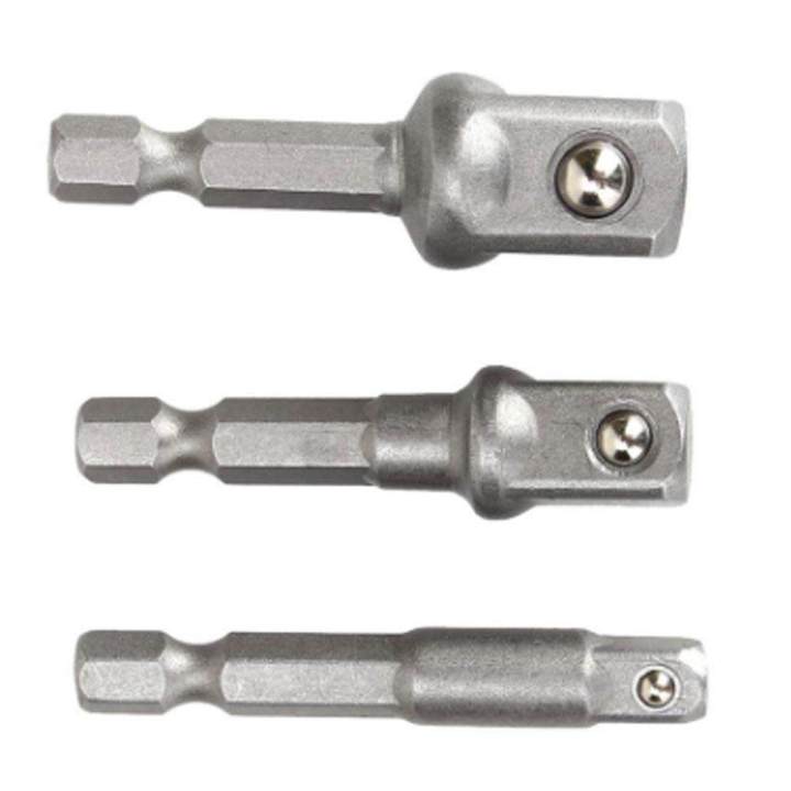 1 Set 3 Pcs Drill Driver Hexagonal Socket Wrench Adapter Extension Set for Electric Screwdriver