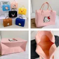【ALLGOOD】O—S STORE Cartoon Printed Felt Travel Bag Large Capacity Portable Luggage Lunch Handbag Portable Tote Bag Student. 