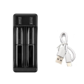 4.2V Lithium Battery Intelligent Charger Lithium Battery Charging Box with Type-C Cable for 14500 26650 18650 Battery, 2 Slot. 