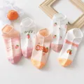 5Pairs/Lot Cow Bear Print Women Short Socks Cute Cartoon Girls Ankle Sock Spring Autumn Fashion Casual Female Sokken Korean Sox. 