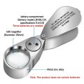 Handheld 40x 25mm LED Luminous Foldable Magnifier Portable Jewelry Magnifying Loupe Glass Lens With Led UV Light. 