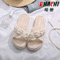 Thick Bottom Summer Hachi Beach Sandals New Versatile Non Slip Outdoor 2024 Cross Instafamous Design Sense Female Sandals. 