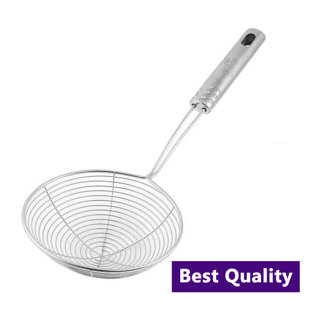 Best Quality Stainless Steel High Temperature Resistance Frying Oil Filtering Mesh Strainer Spoon - Oil Spoon Vadi