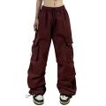 DESCENTE Cool Street Style Pants Stylish Functional Women's Cargo Pants Quick-drying Wide Leg Elastic Waist Multi Pockets Perfect for Sports Outdoor Activities southeast Buyers. 