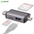 GOOJODOQ Card Reader Micro USB 2.0 Type C to SD Micro SD TF Adapter Accessories OTG Cardreader Smart Memory SD With Rope. 
