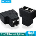 HOOLNX RJ45 Ethernet Splitter, 1 to 2 Network Adapter CAT5 CAT5E CAT6 CAT7 LAN Splitter Ethernet Socket Connector Plug. 