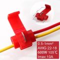 Wire Connector 10 pcs Scotch Lock Snap AWG22-`18 Without Breaking Cable Insulated Crimp Quick Splice Electrical Terminals. 