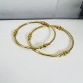 Gold plated fashion jewelry one pair plan bangle with Lightweight Cute bangles for Women and Girl. 