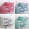 ZDEPT.Thickened transparent shoe box Set of 6 Plastic shoe storage box Flip drawer style Shoe box. 