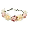Elegant Hair Flower Crown Trendy Handmade Delicate Wedding Party Hair Wreath Headband Cloth Girls Cloth Flower Headband for Wedding Party Festival Photoshoot  Wear. 