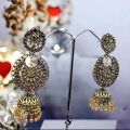 Dull gold earing Fashion Bollywood Traditional Indian Wedding Jumkaana jimikki Earrings with white pearl for women/girls. 