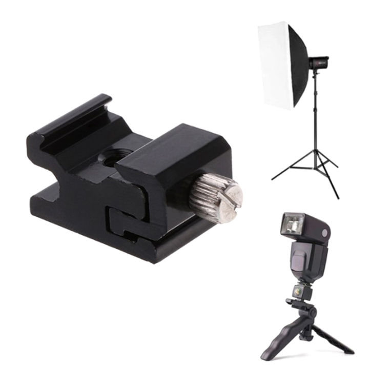 Hot Shoe Flash Bracket Camera Metal Cold Shoe Mount Adapter 1/4 Tripod Screw