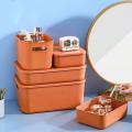 1/2 Pcs Plastic Storage Bins, Stackable Baskets with Lid and Handle,Colorful Desktop Box Cubby Containers. 