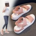 Student Sandals Women's Summer New Flat Beach Shoes Fashion All-Match Elastic Sneakers Casual Fairy Style Women's Shoes. 