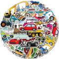 40PCS Cute Children's Cartoon Car Truck Stickers Kawaii DIY Skateboard Motor Graffiti Vehicle Sticker Decals Kids Learning Toys. 