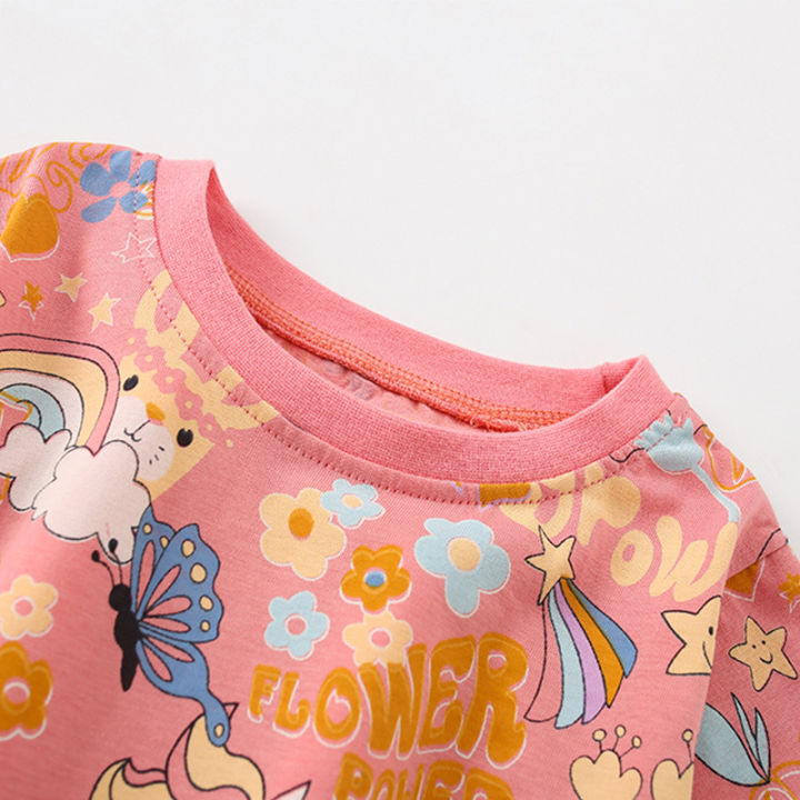 malweeGirls'%20Short-Sleeved%20Summer%20Clothes%20New%20European%20and%20American%20Children%20round%20NeckTT%20Shirt%20Printed%20Little%20Girl%20Blouse%20-%20Image%202