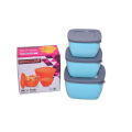 Microwave safe, Freezer Safe Square Plastic Container Set- (3 Pcs Set / 5 Pcs Set). 