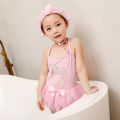 bellylady 2pcs/set ldren suit irl One-piece Swan Cotton Dress suit + ing Cap. 