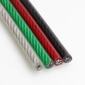 5m Green/red/black/transparent Color Pvc Plastic Coated Stainless Steel 304 Wire Rope Cable 1mm-6mm Diameter After Coating. 