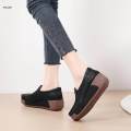 Women's Casual Shoes Fashion Thick Bottom Slip on Women 38 black. 