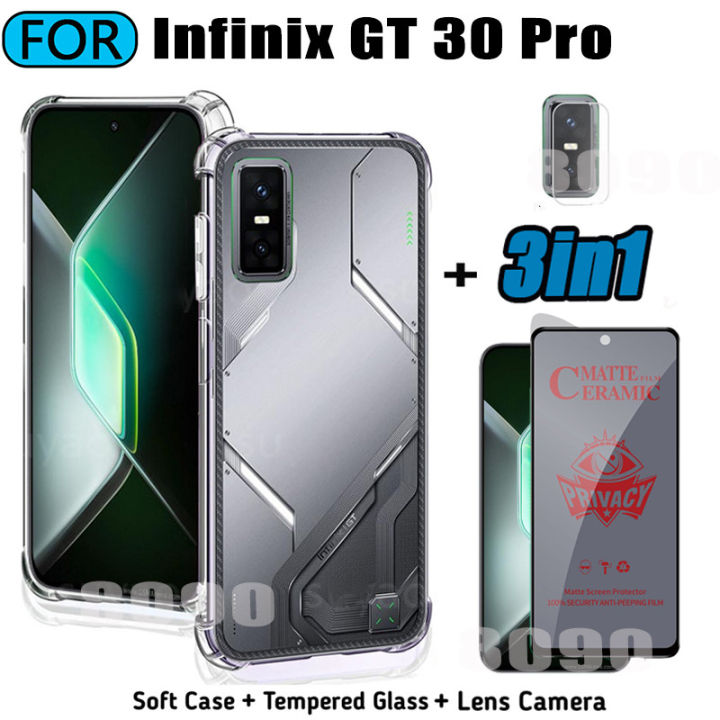 INFINIX GT 30 PRO Transparent Shockproof Phone Case For Infinix GT30 Pro Anti Spy Privacy Full Coverage Screen Protector