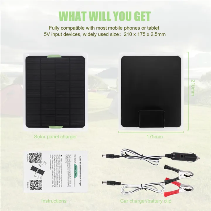20W%20Solar%20Panel%2012V/5V%20USB2.0%20Car%20Charger%20Monocrystalline%20Silicon%20-%20Image%205