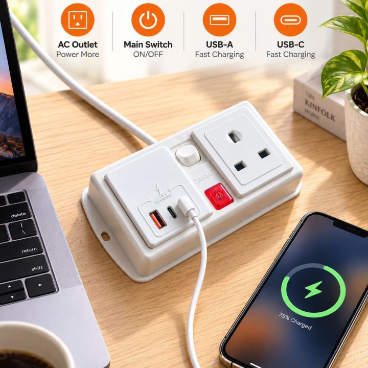 Sunco Zigma Neo Fast Charging 20w power extension cord,multi plug,wire ...
