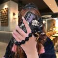 silicone Cartoon Phone Case For Nokia G42 5G Waterproof Bear bracelet cute Black pearl pendant Dirt-resistant Simplicity. 