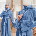 Abaya Store Pleated Allium Abaya (Lace Without Rhinestone) PREMIUM ABAYA DUBAI Jubah Abaya Pleated Lace Without Shawl. 