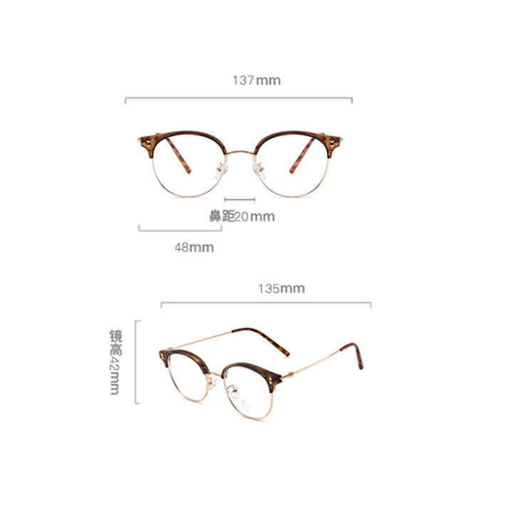 FNCXGE%20Women%20Korean%20Style%20Anti%20Blue%20Light%20Myopia%20Glasses%200~-600%20Unisex%20Retro%20Half-Frame%20Replaceable%20Lens%20Men%20Fashion%20Anti%20Radiation%20Shortsighted%20Eyeglasses%20-%20Image%208