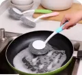 Detachable Pot Brush with Replaceable Head Non-Scratch Kitchen Scrub Brush Durable Pot & Pan Cleaning Brush Multipurpose Scrubber for Dishes & Sinks Ergonomic Handle Dishwashing Brush Heavy-Duty Stiff Bristle Scrub Brush Eco-Friendly Reusable Dish Brush. 
