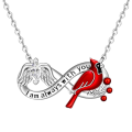 Cute and Fashionable Red Bird Cardinal Angel Wings Infinity Symbol Pendant Necklace, A Perfect Gift for Your Lover and Friends. 