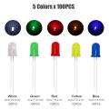 LED Emitting Diode Oxygen Resin Stainless Steel Bright Color 0.12in LED Diode Set for Science Experiment. 