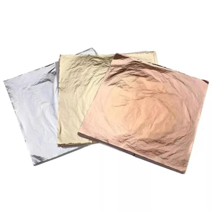 RHS Online 300 Sheets 14x14cm Imitation Gold+Silver+Copper Leaf Gilding Art Craft DIY
