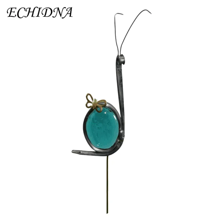Teal Snail Yard Art Handcrafted Stained Glass Teal Snail Garden Stake Weatherproof Plant Decor for Indoor Outdoor Use Favorite Stained Glass Snail Plant Stakes