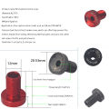 JAERBEE Xim 2Pcs Bicycle Bottom Bracket M12 Crankset Screw Road Bike Crankset Crank Arm Fixing Bolts Bike Screws Red. 