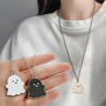 Ghost Pendant Necklaces for Women Men Best Friends Cute Lovely Ghost Couple Necklace Fashion Jewelry. 