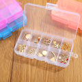 1 PC 10 cells Grid Adjustable Transparent Plastic Storage Box Earrings Jewelry Box. 