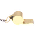 Gold Stainless Steel Rope Whistle Hanging Neck Outdoor Lifesaving Whistle Eatop. 