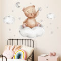 Cartoon Bear Cloud Wall Stickers for Kids Rooms Baby Boys Girls Room Bedroom Decor Nursery Wallpaper Star Kids Room Decoaration. 