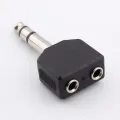 1 to 2 Audio Adapter Plug Jack Converter Mono 6.5mm Microphone Male Plug to Dual 3.5mm Female Jack Y Type Connector. 
