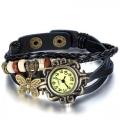 Women's Butterfly Bracelet Watch - Black. 
