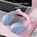 Ears Wireless Headphones Earphone LED Cat Ear Headset Mic Bass Gaming Stereo Audio Bluetooth Sports With Microphone Noise Cancellation Earbuds猫耳头戴[UNK]无线蓝牙耳[UNK]. 