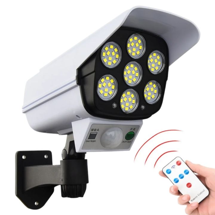 Solar Light - 77 SMD LED Solar Powered Lamp LED COB - CCTV Camera Model - Security - Solar Light Outdoor Street Spotlight - Garden Solar Wall Lamp