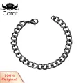 Carat Hollow Out Bracelet Stylish Stainless Steel Cuban Chain Bracelet for Men Hip Hop Club Party Wrist Jewelry Solid Color Polished Design Favorite Lightweight Bracelet. 