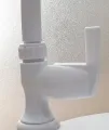 Kitchen Sink Tap 1/2'' PVC Long Round Neck White Lever type. 