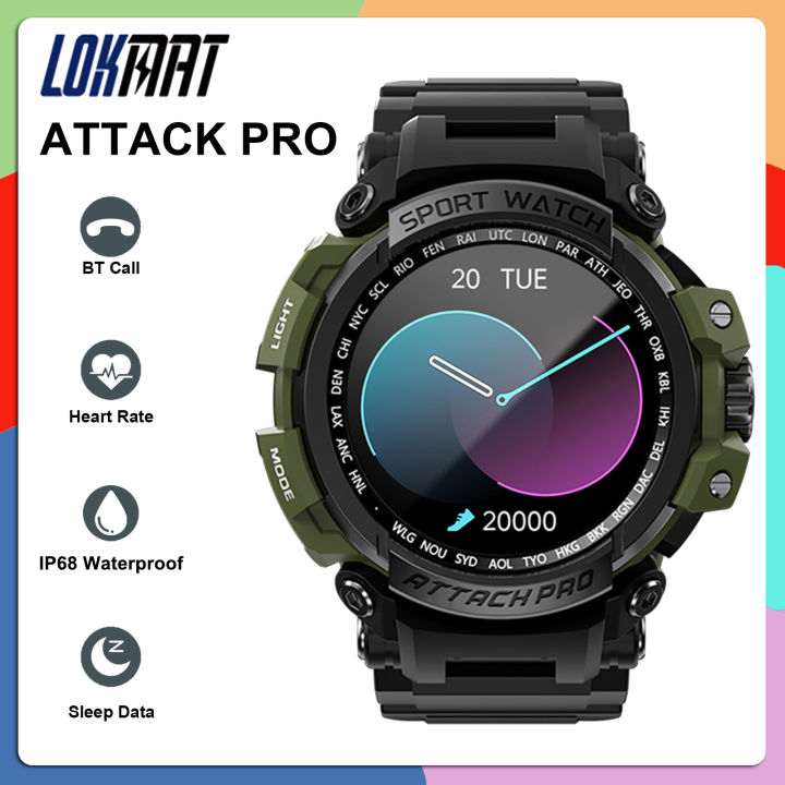 LOKMAT ATTACK PRO Smart Bracelet Fitness Tracker IP68 Waterproof BT Call Sports Watch Blood Oxygen/Heart Rate Monitor Smartwatch